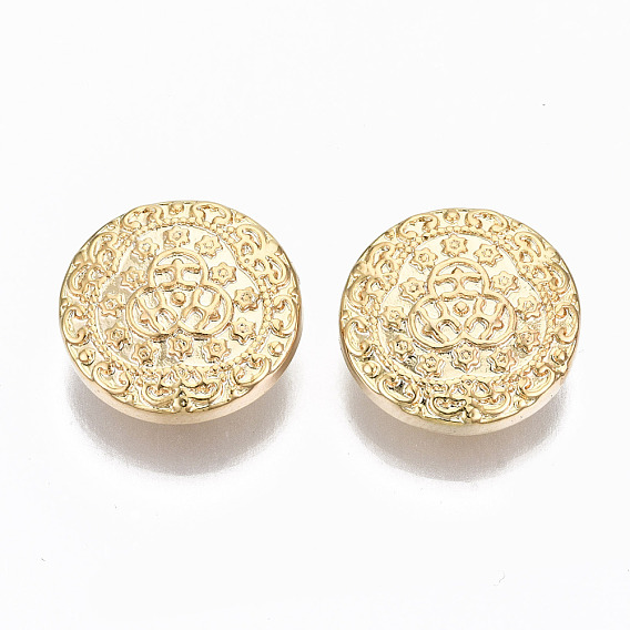 Brass Shank Buttons, Nickel Free, Flat Round
