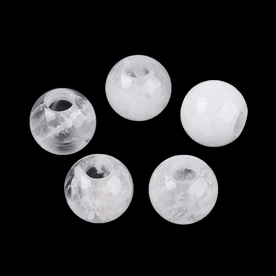 Природный кристалл кварца бусины, горного хрусталя, гладкая рондель, бусины с большим отверстием