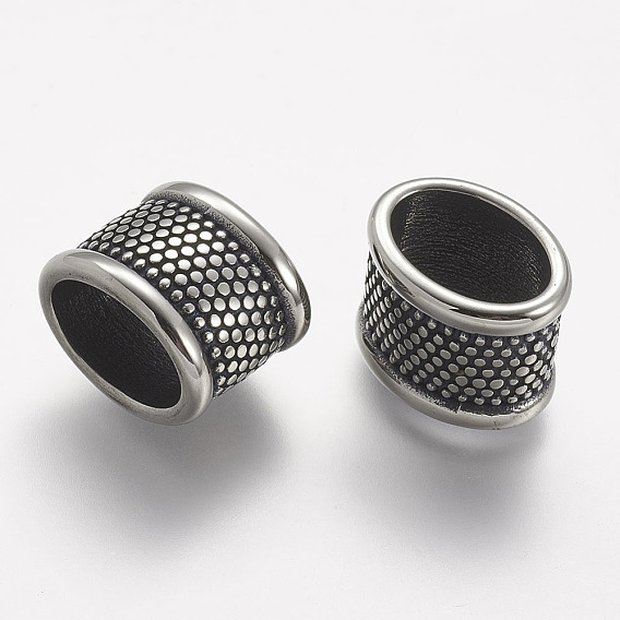 304 из нержавеющей стали слайд прелести, для браслетов из кожаного шнура изготовление брелка из веревки, овальные