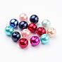 Opaque Acrylic Beads, Imitation Pearl Style, Round