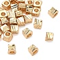SHEGRACE Brass Beads, Cadmium Free & Nickel Free & Lead Free, Textured Cube
