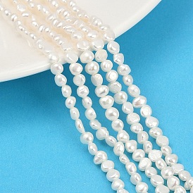 Нити из натурального культивированного пресноводного жемчуга, двух сторон полированной, класс 6а+