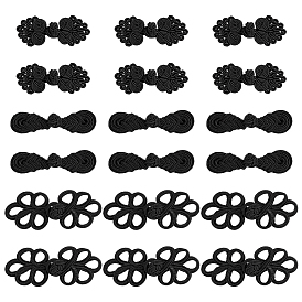 30 пары 3 стили ручная работа китайские лягушки узлы пуговицы наборы, пуговицы из полиэстера