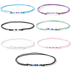 Стеклянные бусины плетеные браслеты из бисера, регулируемые плетеные браслеты из нейлонового шнура для пары