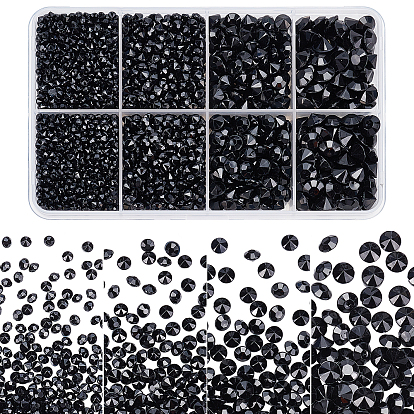 5500piezas 4tamaños cabujones de diamantes de imitación acrílicos, en forma de diamante