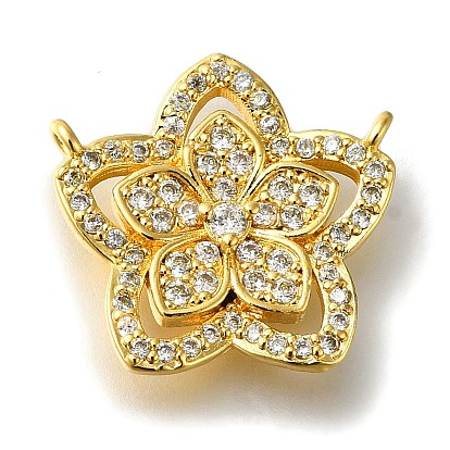 Подставка для цветов с покрытием из латуни с микро-паве, прозрачный кулон с кубическим цирконием, без свинца и без кадмия, долговечный