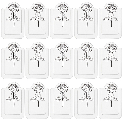 40 шт. плавающие закладки-маркеры из полипропилена, прямоугольник с розой