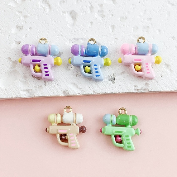 Подвески из эмали и сплава, брелоки для водяных пистолетов, золотые