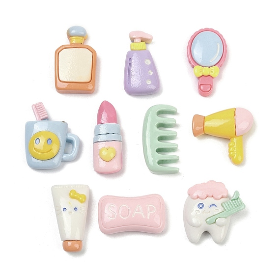 Непрозрачные кабошоны из смолы, средства личной гигиены, разнообразные