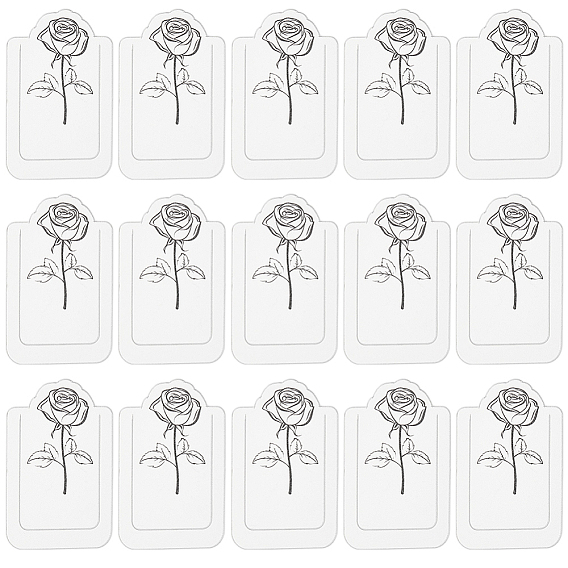 40 шт. плавающие закладки-маркеры из полипропилена, прямоугольник с розой