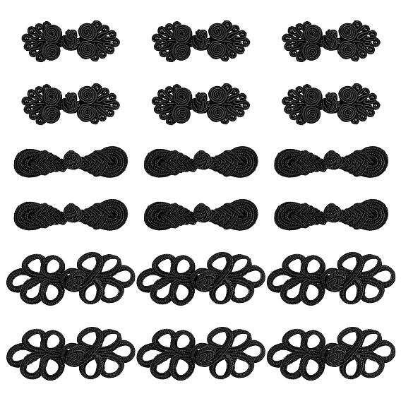 30 пары 3 стили ручная работа китайские лягушки узлы пуговицы наборы, пуговицы из полиэстера