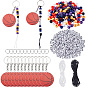 DIY Keychian Making Kits, include Iron Split Key Rings, 304 Stainless Steel Jump Rings, Acrylic Letter Beads,  Acrylic Pendants, Plastic Beads, Nylon Cord