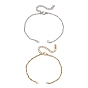2Pcs 2 Colors 304 Stainless Steel Singapore Chain Bracelet Makings