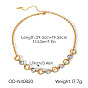 Collares de cadena con eslabones de anillo romboidales de acero inoxidable bicolor para mujer