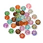 Baking Paint and Golden Metal Enlaced Glass Beads, Clover
