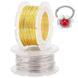 PandaHall Elite 2Rolls 2 Colors Copper Craft Wire, for Jewelry Making, Long-Lasting Plated