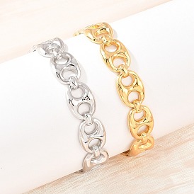 304 браслеты из нержавеющей стали для женщин, овальные