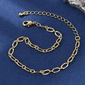 Латунные кабельные цепные браслеты для женщин и мужчин, стойки покрытие, долговечный, без свинца и без кадмия