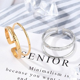 304 открытые манжеты из нержавеющей стали для женщин, бамбук совместное