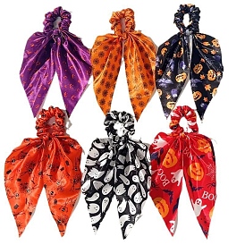 Halloween Theme Cloth Elastic Hair Accessories for Girls or Women, Ponytail Holder Hair Ties