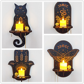 Cat/Snake/Butterfly Wood Dowsing Pendulum Organizer Holders, Crystal Ball Holders, Candle Holders, Wall Floating Shelf