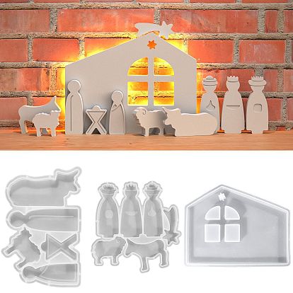 Пасхальные силиконовые формы, формы для литья смолы, для уф-смолы, изготовление изделий из эпоксидной смолы, человек, скот и дом