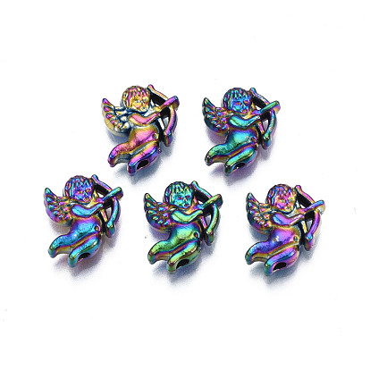 Rack Plating Rainbow Color Alloy Beads, Cadmium Free & Nickel Free & Lead Free, Cupid