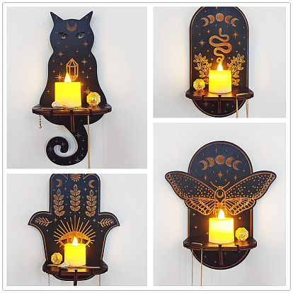 Держатели маятникового органайзера для биолокации в виде кошки/змеи/бабочки, держатели хрустальных шаров, подсвечники, настенная плавающая полка