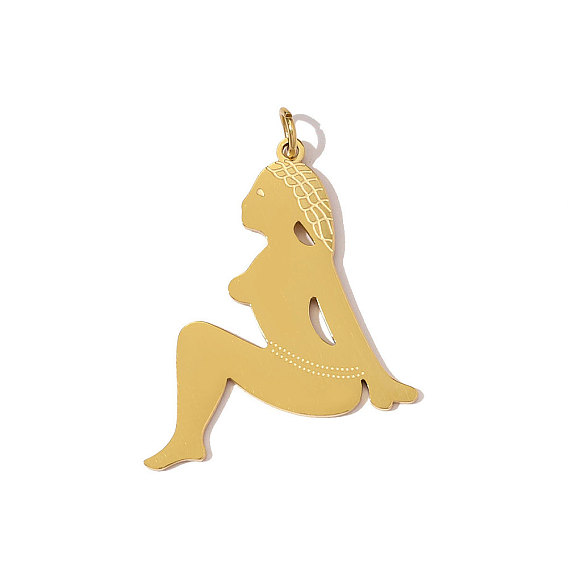 304 подвески из нержавеющей стали, женщина прелести, ионное покрытие (ip), зеркальная полировка