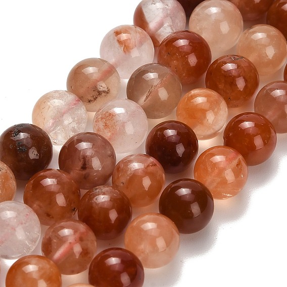 Нити бусин из натурального красного меха кролика с рутиловым кварцем, рондель, класса AB