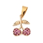 Латунные микро проложить кубического циркония прелести, вишня