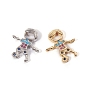 Brass Micro Pave Cubic Zirconia Links Connectors, Boy, Colorful