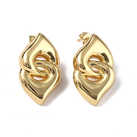 Brass Twist Infinity Stud Earrings for Women