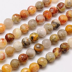 Natural Crazy Lace Agate Beads Strands, Faceted, Round