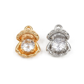 Латунные микро проложить кубического циркония подвески, подвески в форме ракушек