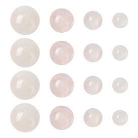 8 pcs 4 cabochons de quartz rose naturel de style, demi-tour / dôme