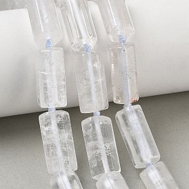 Natural Quartz Crystal Beads Strands, Rock Crystal, Faceted, Column