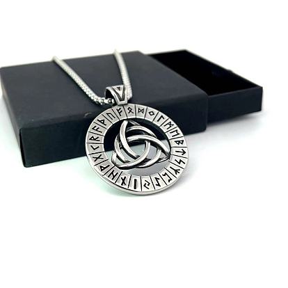 Ожерелья из нержавеющей стали с руной трикветра/троичным узлом пиратские подвески