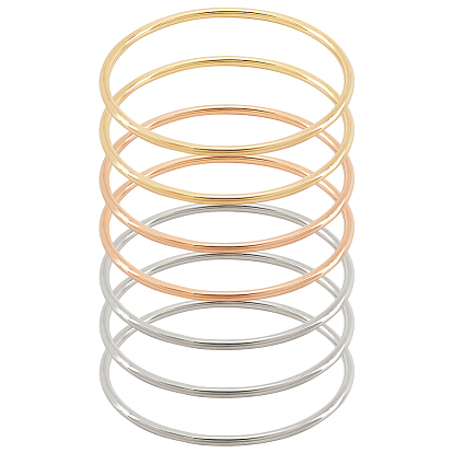 7шт 3 цвет 304 набор тонких браслетов из нержавеющей стали для женщин