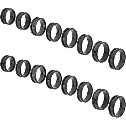 16 шт. 8 стиль нержавеющая сталь рифленые кольца для пальцев, кольцевой сердечник, для изготовления инкрустации