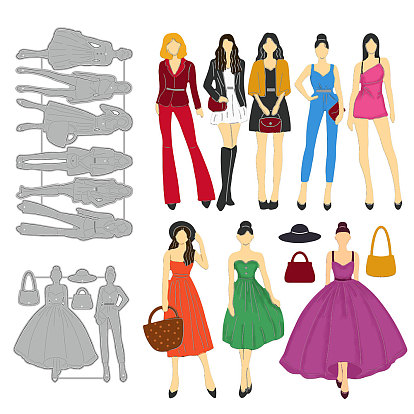 Модная тема трафареты для резки углеродистой стали, для diy scrapbooking, Фотоальбом, декоративная бумага для тиснения, цвет нержавеющей стали, Рисунок девушки