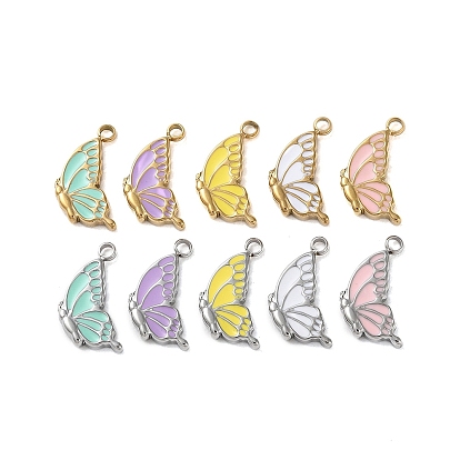 304 нержавеющая сталь с эмалированными подвесками, очарование бабочки