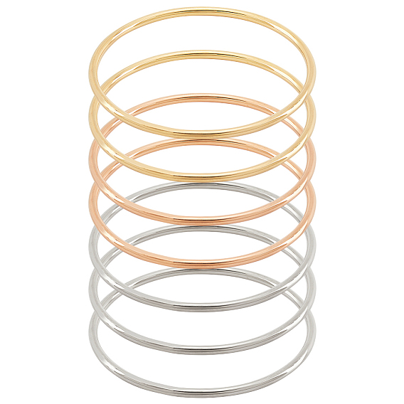7шт 3 цвет 304 набор тонких браслетов из нержавеющей стали для женщин
