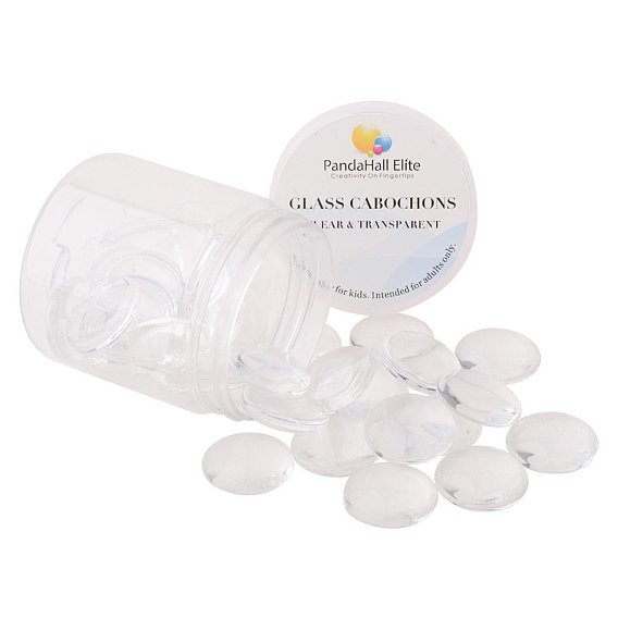 Прозрачные стеклянные кабошоны, полукруглые / купольные