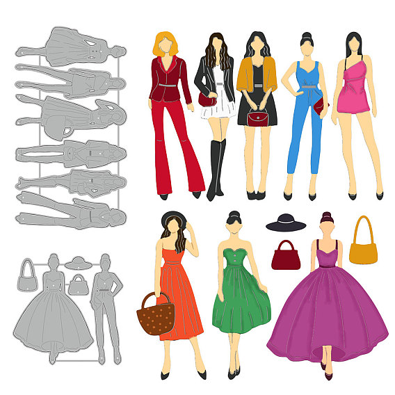 Модная тема трафареты для резки углеродистой стали, для diy scrapbooking, Фотоальбом, декоративная бумага для тиснения, цвет нержавеющей стали, Рисунок девушки