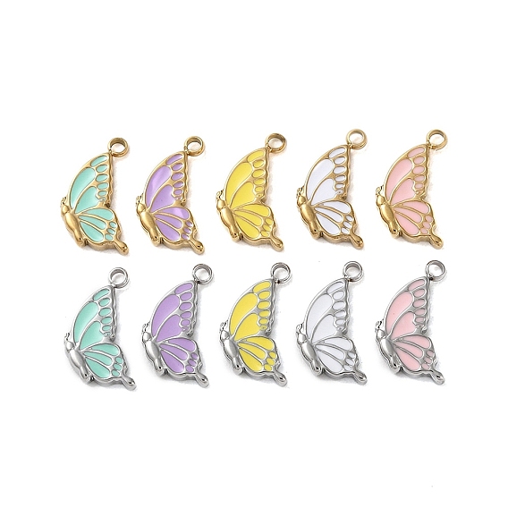 304 нержавеющая сталь с эмалированными подвесками, очарование бабочки