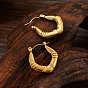 Серьги-кольца из нержавеющей стали с ромбовидной формой, покрытые настоящим 18k золотом, для женщин