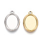 304 Настройки кабошон из нержавеющей стали кулон, ионное покрытие (ip), овальные