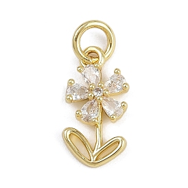 Цветок латунные микро проложить кубического циркония прелести, долговечный, стойки покрытие, без свинца и без кадмия, с целью перехода в кольце
