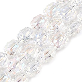 Electroplate Glass Beads Strands, Flower